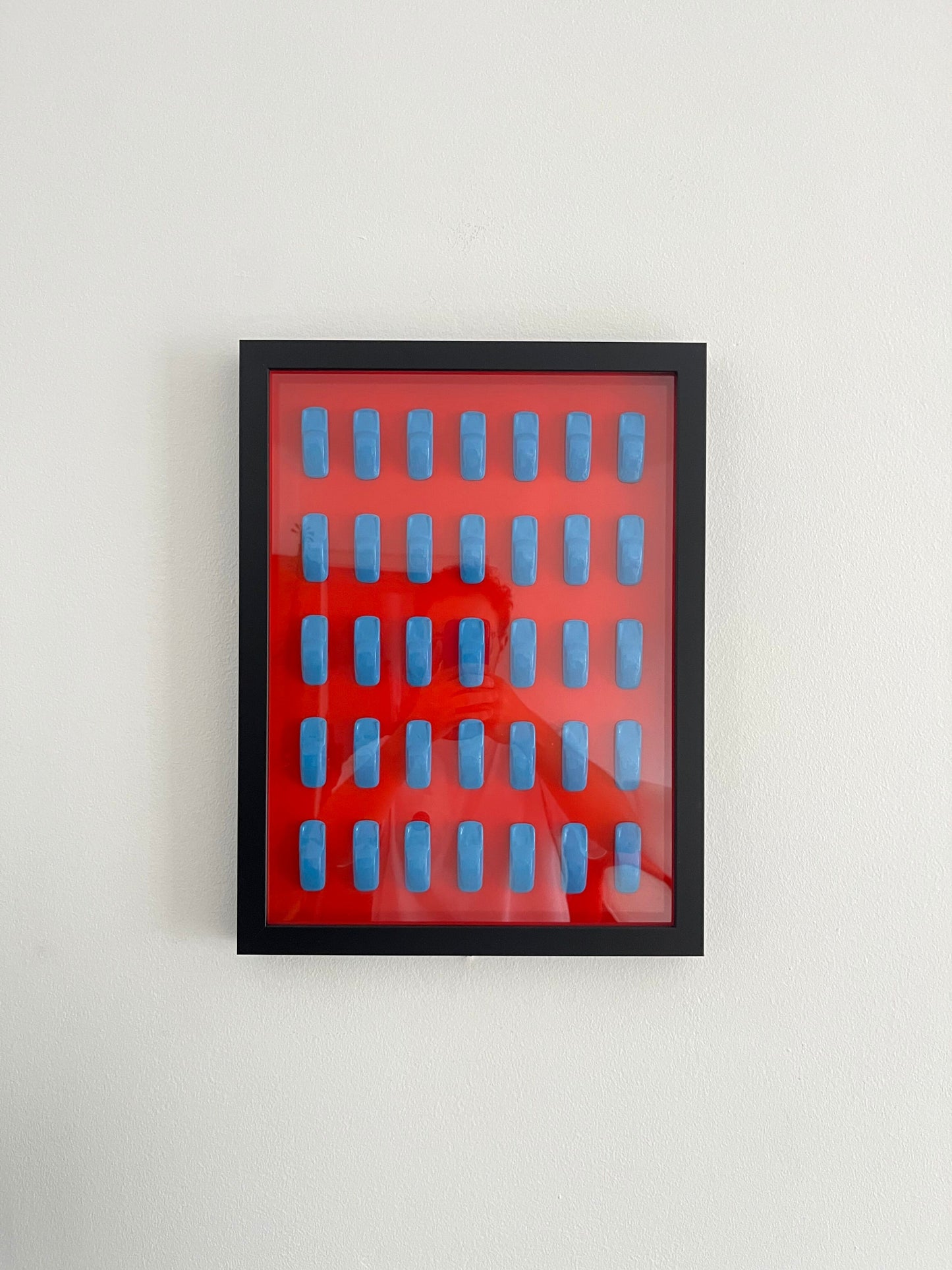 Porsche 911 Art | Pastel Blue on Blood Orange | 30x40cm